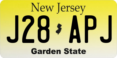 NJ license plate J28APJ