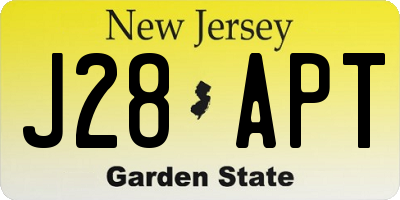 NJ license plate J28APT