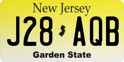 NJ license plate J28AQB