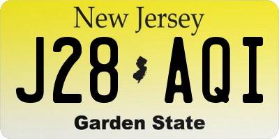 NJ license plate J28AQI