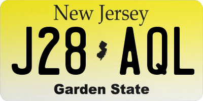 NJ license plate J28AQL