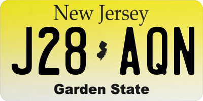 NJ license plate J28AQN
