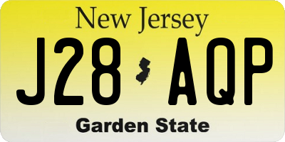 NJ license plate J28AQP