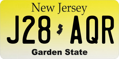 NJ license plate J28AQR