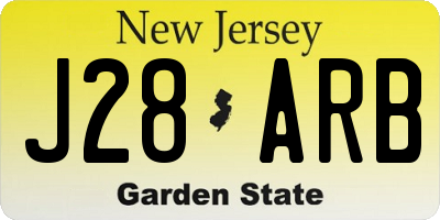 NJ license plate J28ARB
