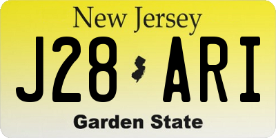 NJ license plate J28ARI