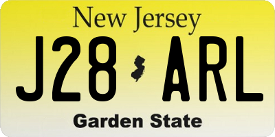 NJ license plate J28ARL