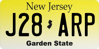 NJ license plate J28ARP