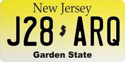 NJ license plate J28ARQ