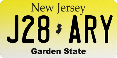 NJ license plate J28ARY