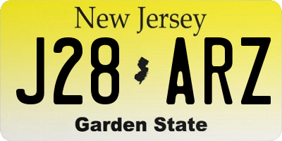 NJ license plate J28ARZ