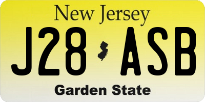 NJ license plate J28ASB