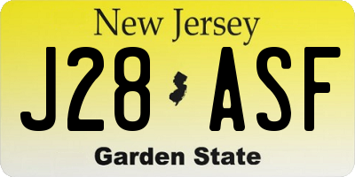NJ license plate J28ASF