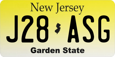 NJ license plate J28ASG