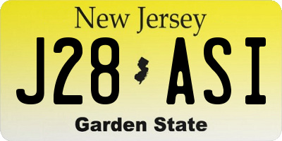 NJ license plate J28ASI