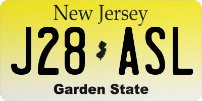 NJ license plate J28ASL