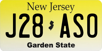 NJ license plate J28ASO