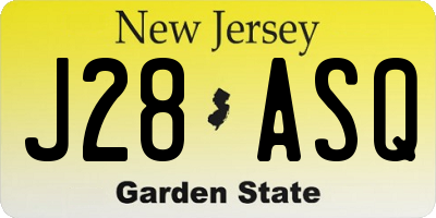 NJ license plate J28ASQ