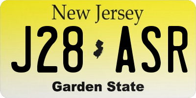 NJ license plate J28ASR