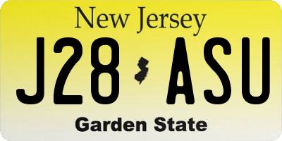 NJ license plate J28ASU