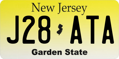 NJ license plate J28ATA