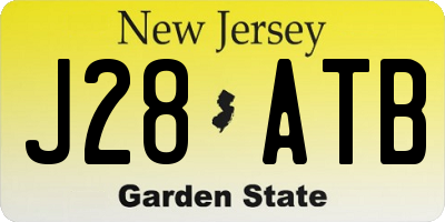NJ license plate J28ATB