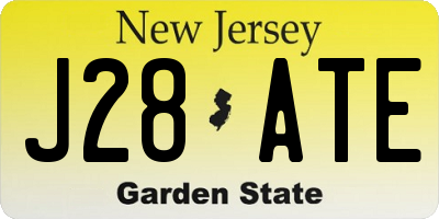 NJ license plate J28ATE
