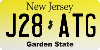 NJ license plate J28ATG