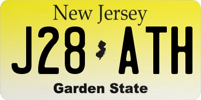 NJ license plate J28ATH