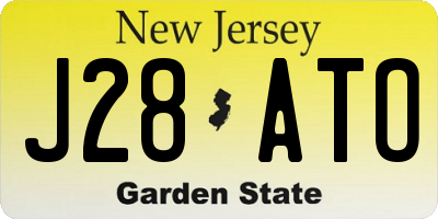 NJ license plate J28ATO