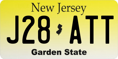 NJ license plate J28ATT