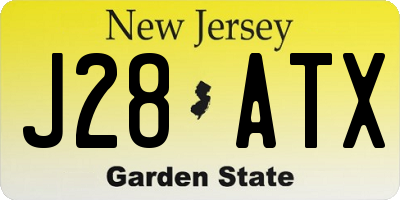 NJ license plate J28ATX