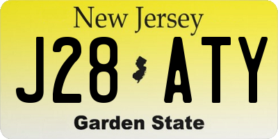 NJ license plate J28ATY