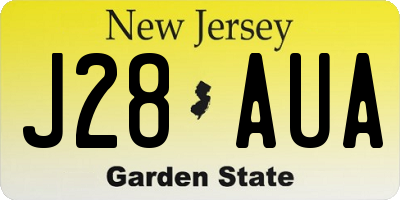 NJ license plate J28AUA