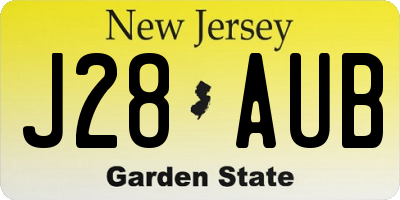 NJ license plate J28AUB
