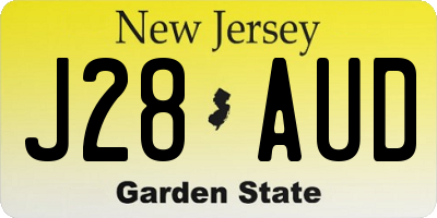 NJ license plate J28AUD