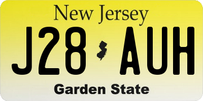 NJ license plate J28AUH