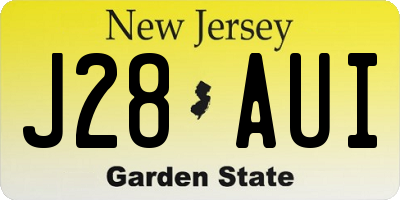 NJ license plate J28AUI
