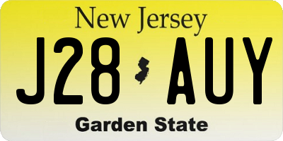 NJ license plate J28AUY