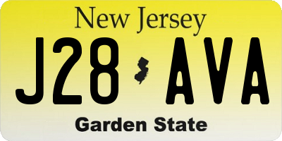 NJ license plate J28AVA