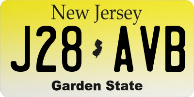 NJ license plate J28AVB