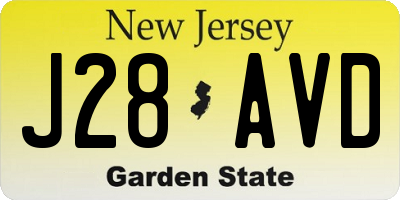 NJ license plate J28AVD