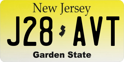 NJ license plate J28AVT