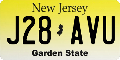 NJ license plate J28AVU