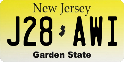 NJ license plate J28AWI