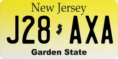 NJ license plate J28AXA