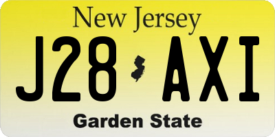 NJ license plate J28AXI