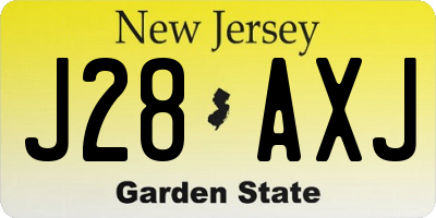 NJ license plate J28AXJ