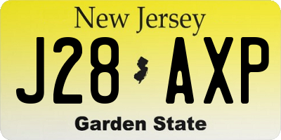 NJ license plate J28AXP
