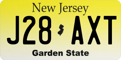 NJ license plate J28AXT